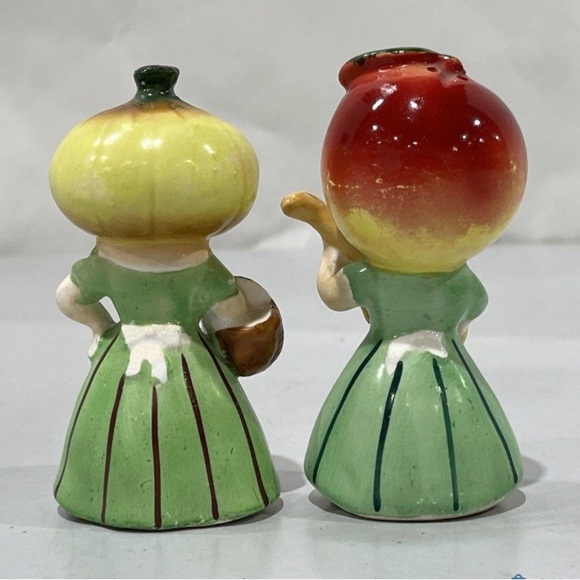 Rare VINTAGE  ANTROPOMORPHIC SALT/PEPPER SHAKERS SET 4" - Picture 6 of 7